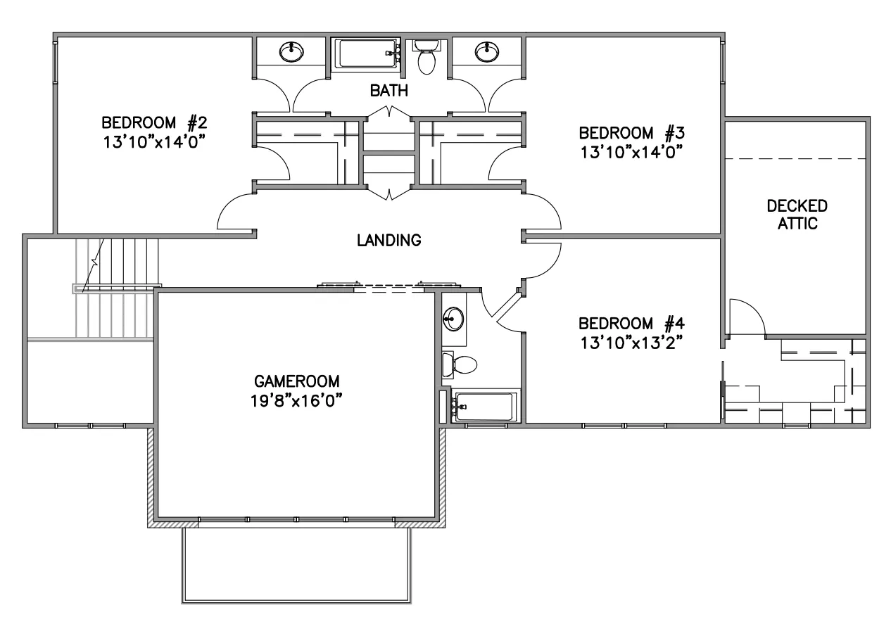 Second Floor Amelia Floor Plan by Ruhl Construction