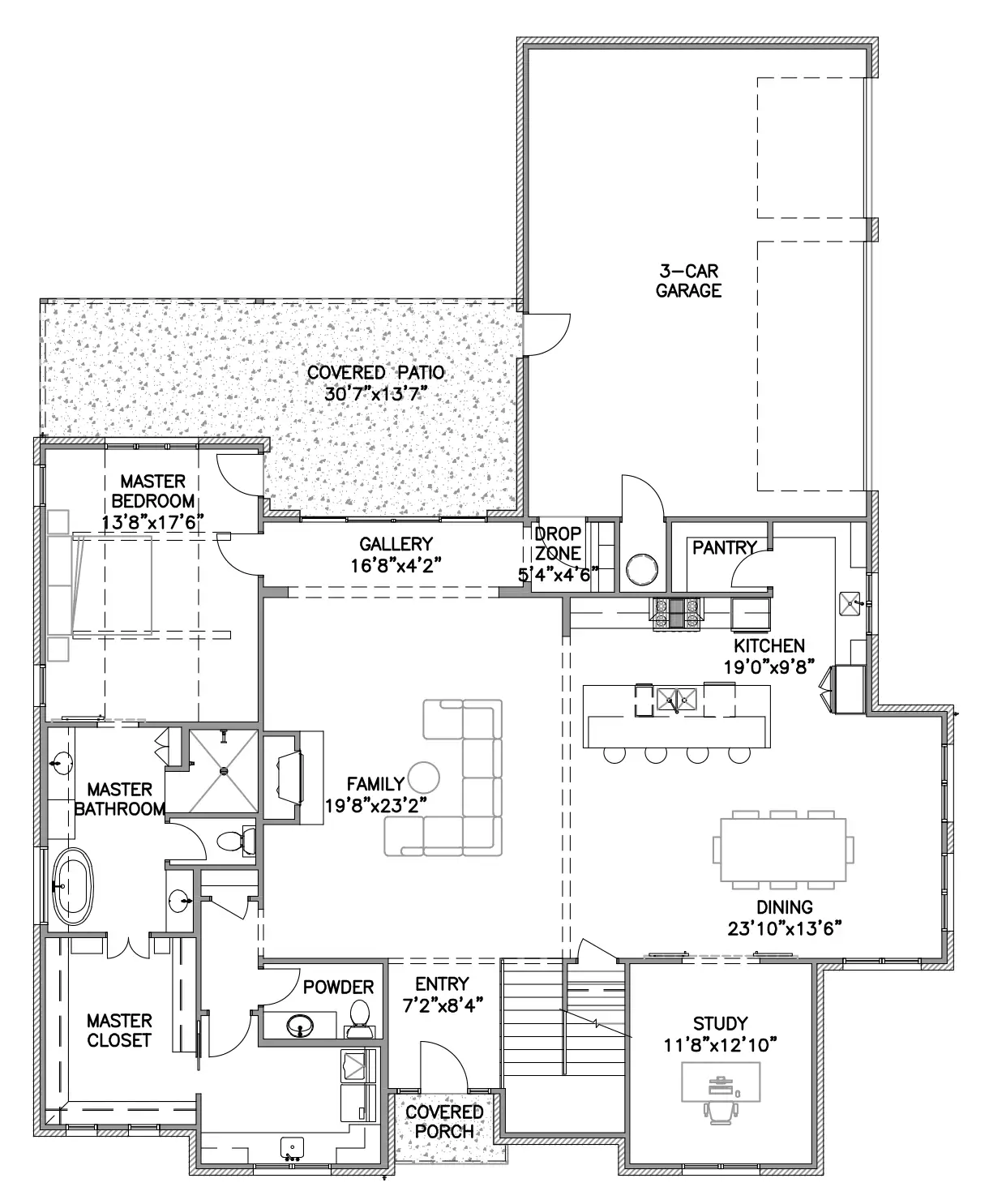 First Floor Addison B Floor Plan by Ruhl Construction