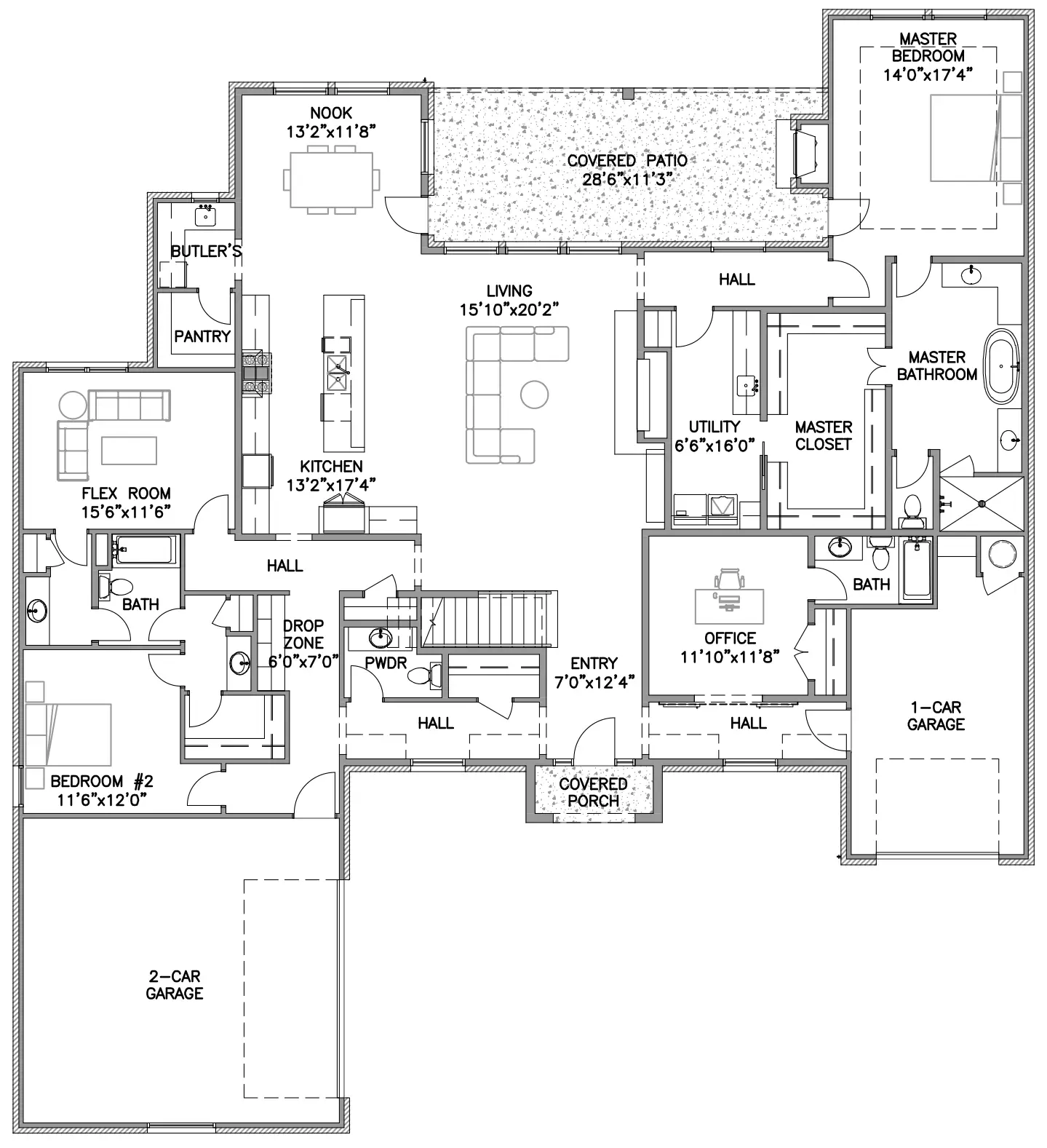 First Floor Newport B Floor Plan by Ruhl Construction