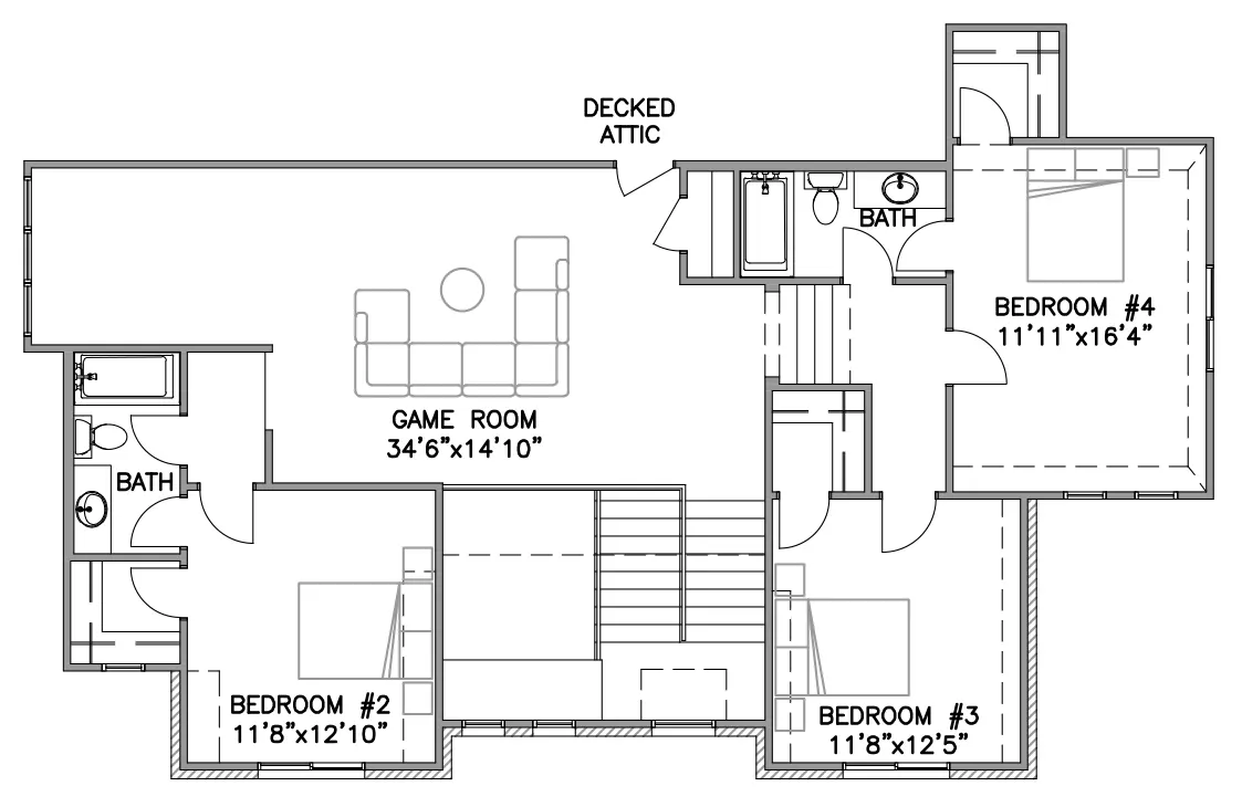 Second Floor Addison C Floor Plan by Ruhl Construction