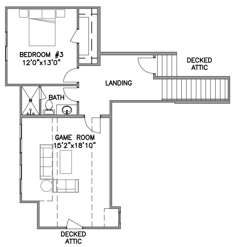 Second Floor Newport B Floor Plan by Ruhl Construction