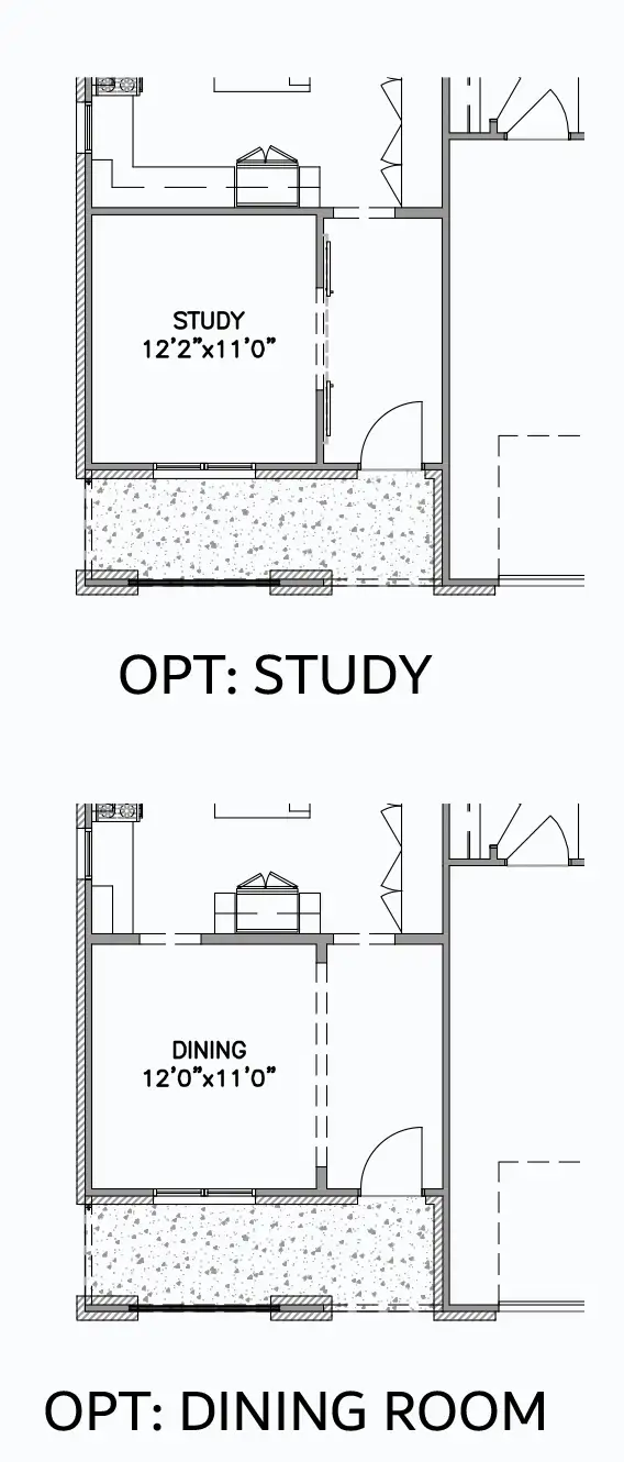 Options Cimarron Floor Plan by Ruhl Construction